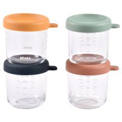 Set van 4 glazen bewaarpotjes 4 x 250 ml