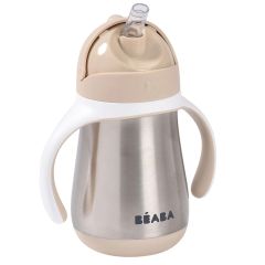 Drinkbeker met rietje inox 250 ml