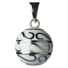 Bola wit met zilver krullen