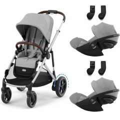 e-Gazelle S kinderwagen + 2 Cloud G i-Size autostoelen