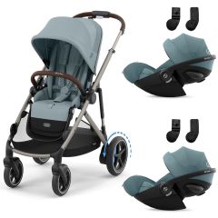 e-Gazelle S kinderwagen + 2 Cloud G3 i-Size autostoelen