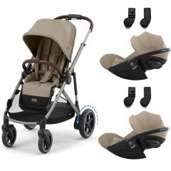 e-Gazelle S kinderwagen + 2 Cloud G i-Size autostoelen