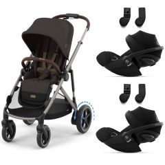 e-Gazelle S kinderwagen + 2 Cloud G i-Size autostoelen