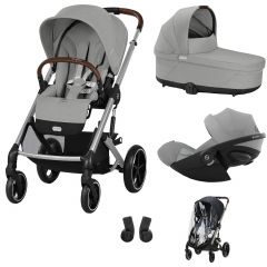 Trio Balios S Lux 3 + S Lux reiswieg + Cloud G i-Size + kinderwagen regenhoes