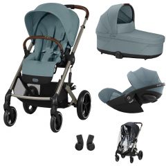 Trio Balios S Lux 3 + S Lux reiswieg + Cloud G i-Size + kinderwagen regenhoes