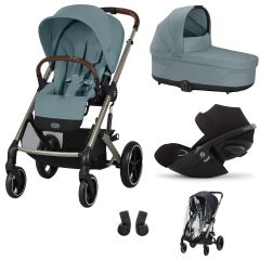 Trio Balios S Lux 3 + S Lux reiswieg + Cloud G i-Size + kinderwagen regenhoes