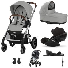 Trio Balios S Lux 3 + S Lux reiswieg + Cloud G + G Base + kinderwagen regenhoes