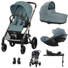 Trio Balios S Lux 3 + S Lux reiswieg + Cloud G + G Base + kinderwagen regenhoes