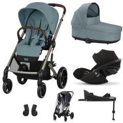 Trio Balios S Lux 3 + S Lux reiswieg + Cloud G + G Base + kinderwagen regenhoes
