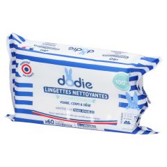 Huidverzachtende reinigingsdoekjes 3-in-1 - 60 stuks