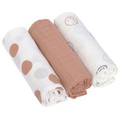 Set van 3 Swaddle & Burp hydrofiele doeken 85 x 85 cm