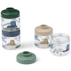 Set van 4 stapelbare Dominique snackboxen