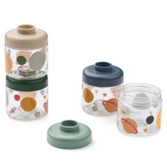 Set van 4 stapelbare Dominique snackboxen