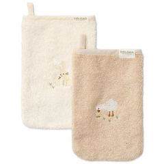 Set van 2 washandjes badstof