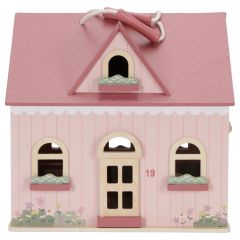 Houten draagbaar poppenhuis