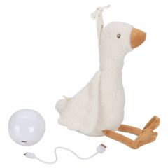 Ganzenknuffel met geluid en licht GRS - Little Goose Beige