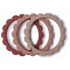 Bijtringen armband Bloem - 3 stuks