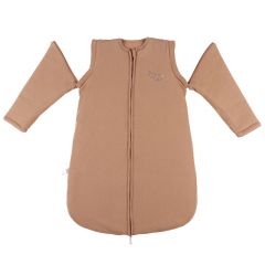 Slaapzak 70 cm afneembare mouwen Jersey Pointelle - Bali, Moka & Snow
