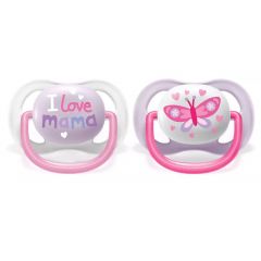 Ultra Air fopspenen - Happy Girl 0-6 m - 2 stuks
