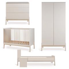 Ashi babykamer: bed 60 x 120 cm + commode + Junior kit + kledingkast 2 deuren