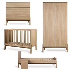Ashi babykamer: bed 60 x 120 cm + commode + Junior kit + kledingkast 2 deuren