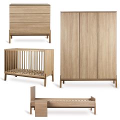 Ashi babykamer: bed 60 x 120 cm + commode + Junior kit + kledingkast XL 3 deuren
