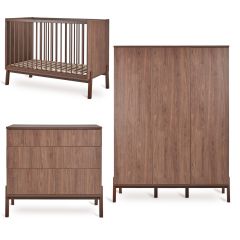 Ashi babykamer: bed 60 x 120 cm + commode + kledingkast XL 3 deuren
