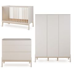 Ashi babykamer: bed 60 x 120 cm + commode + kledingkast XL 3 deuren