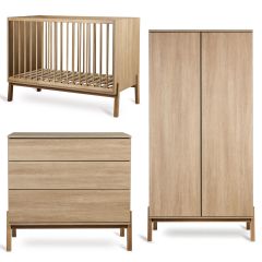 Ashi babykamer: bed 60 x 120 cm + commode + kledingkast 2 deuren