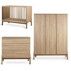 Ashi babykamer: bed 60 x 120 cm + commode + kledingkast XL 3 deuren