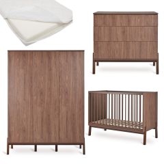 Ashi babykamer: bed 60 x 120 cm + matras + commode + kledingkast XL 3 deuren