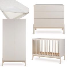 Ashi babykamer: bed 60 x 120 cm + matras + commode + kledingkast 2 deuren