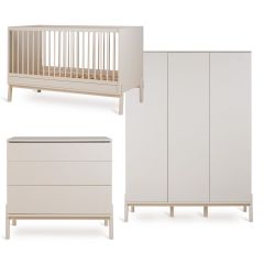 Ashi babykamer: bed 70 x 140 cm + commode + kledingkast XL 3 deuren