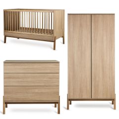 Ashi babykamer: bed 70 x 140 cm + commode + kledingkast 2 deuren