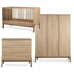 Ashi babykamer: bed 70 x 140 cm + commode + kledingkast XL 3 deuren