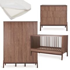 Ashi babykamer: bed 70 x 140 cm + matras + commode + kledingkast XL 3 deuren