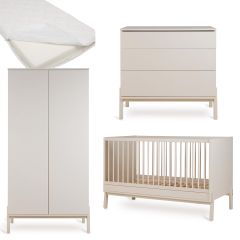 Ashi babykamer: bed 70 x 140 cm + matras + commode + kledingkast 2 deuren