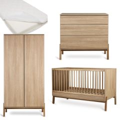 Ashi babykamer: bed 70 x 140 cm + matras + commode + kledingkast 2 deuren