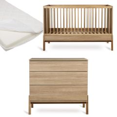 Ashi babykamer: bed 70 x 140 cm + matras + commode
