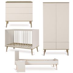 Flow babykamer: bed 60 x 120 cm + commode + kledingkast 2 deuren + Junior kit