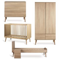 Flow babykamer: bed 60 x 120 cm + commode + kledingkast 2 deuren + Junior kit