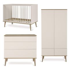 Flow babykamer: bed 60 x 120 cm + commode + kledingkast 2 deuren