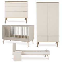 Flow babykamer: bed 70 x 140 cm + commode + kledingkast 2 deuren + Junior kit