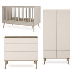 Flow babykamer: bed 70 x 140 cm + commode + kledingkast 2 deuren