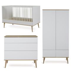 Flow babykamer: bed 70 x 140 cm + commode + kledingkast 2 deuren