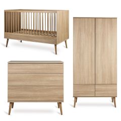 Flow babykamer: bed 70 x 140 cm + commode + kledingkast 2 deuren