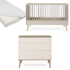 Flow babykamer: bed 70 x 140 cm + matras + commode