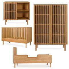 Hai No Ki babykamer: bed 70 x 140 cm + commode + kledingkast 2 deuren + Junior kit
