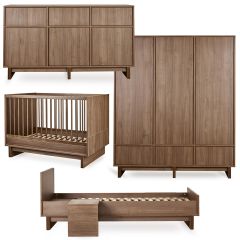 Kyo babykamer: bed 70 x 120 cm + commode XL + kledingkast XL + Junior kit