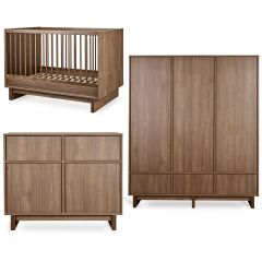 Kyo babykamer: bed 70 x 120 cm + commode + kledingkast XL